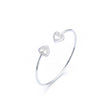 Twin Heart Halo 925 Silver Bracelet