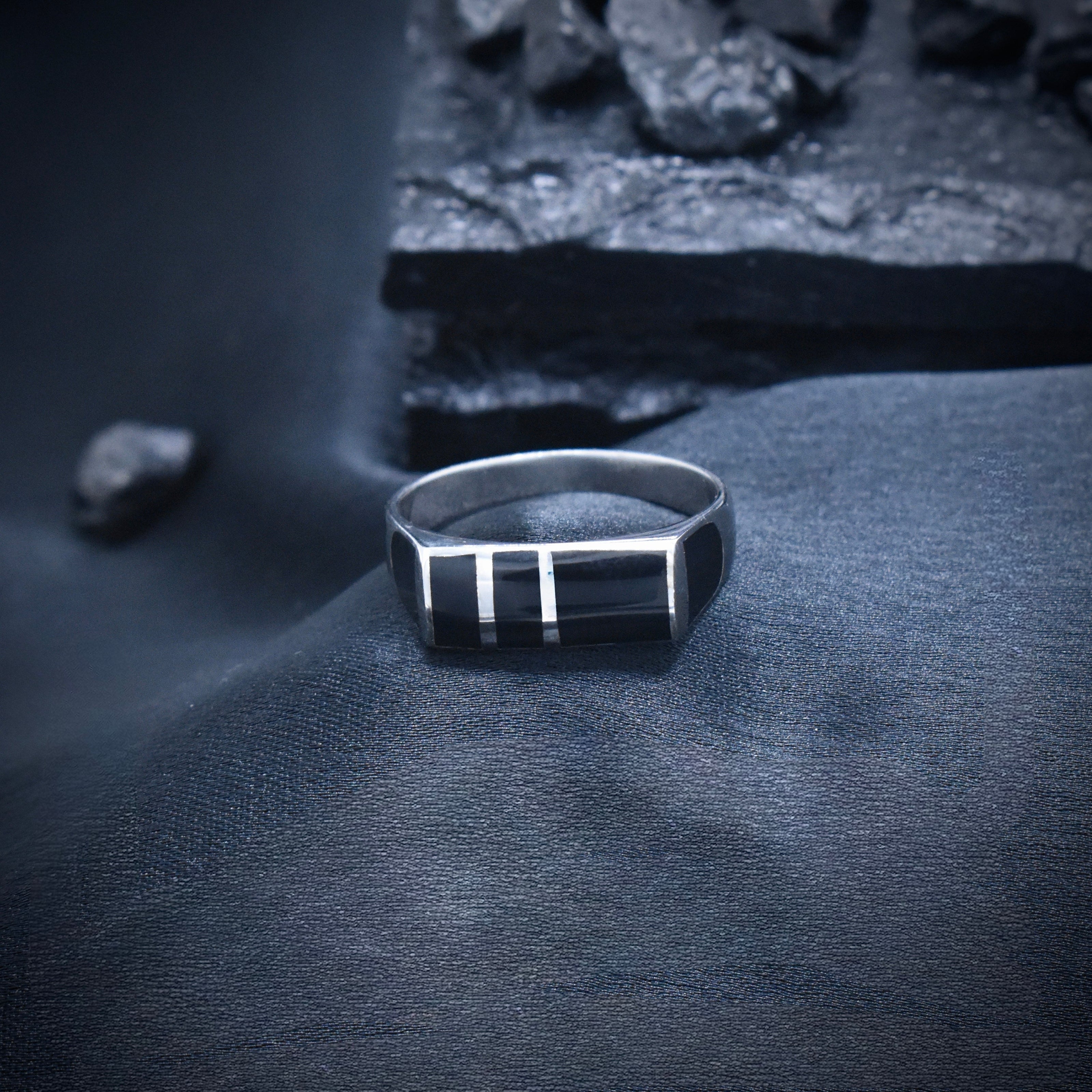 Silver Dual Stripe Ring