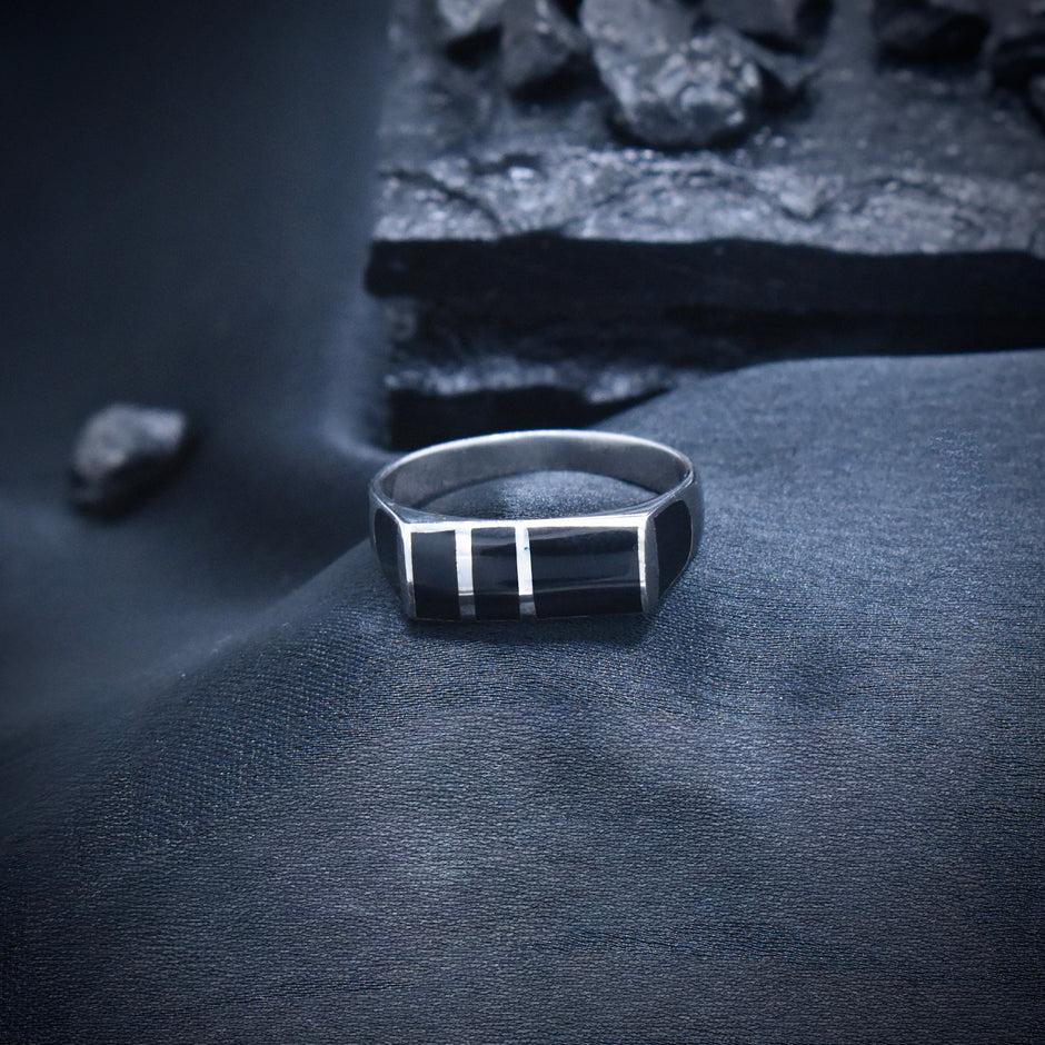 Silver Dual Stripe Ring