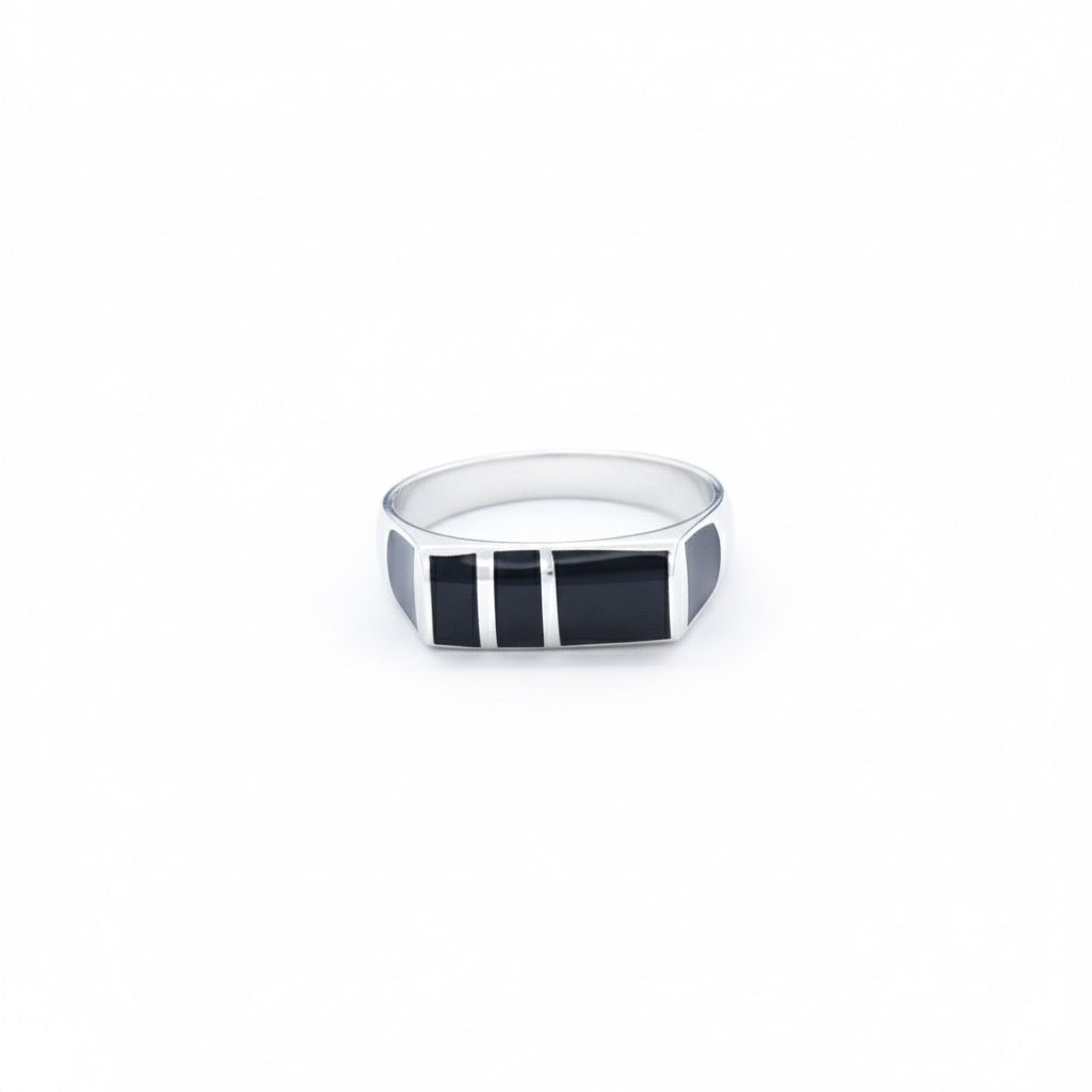 Silver Dual Stripe Ring