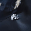 Silver Sparkle Leaf Ring