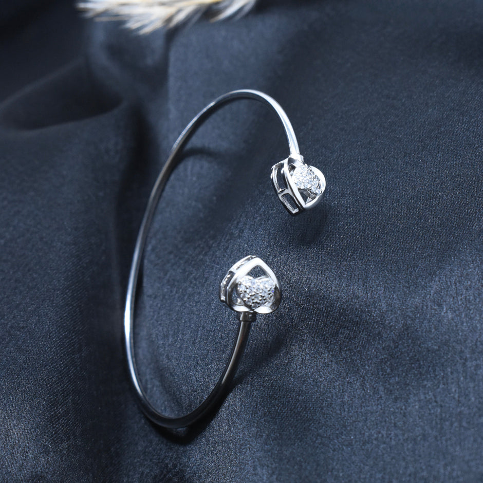 Crisscross Dome Silver Bracelet