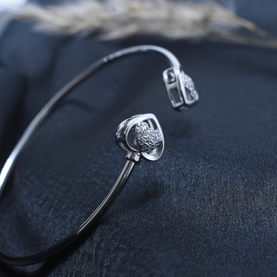 Crisscross Dome Silver Bracelet