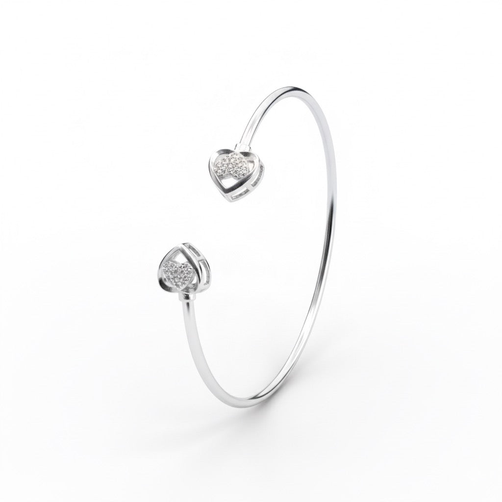 Hollow Heart Shimmering Open Bracelet