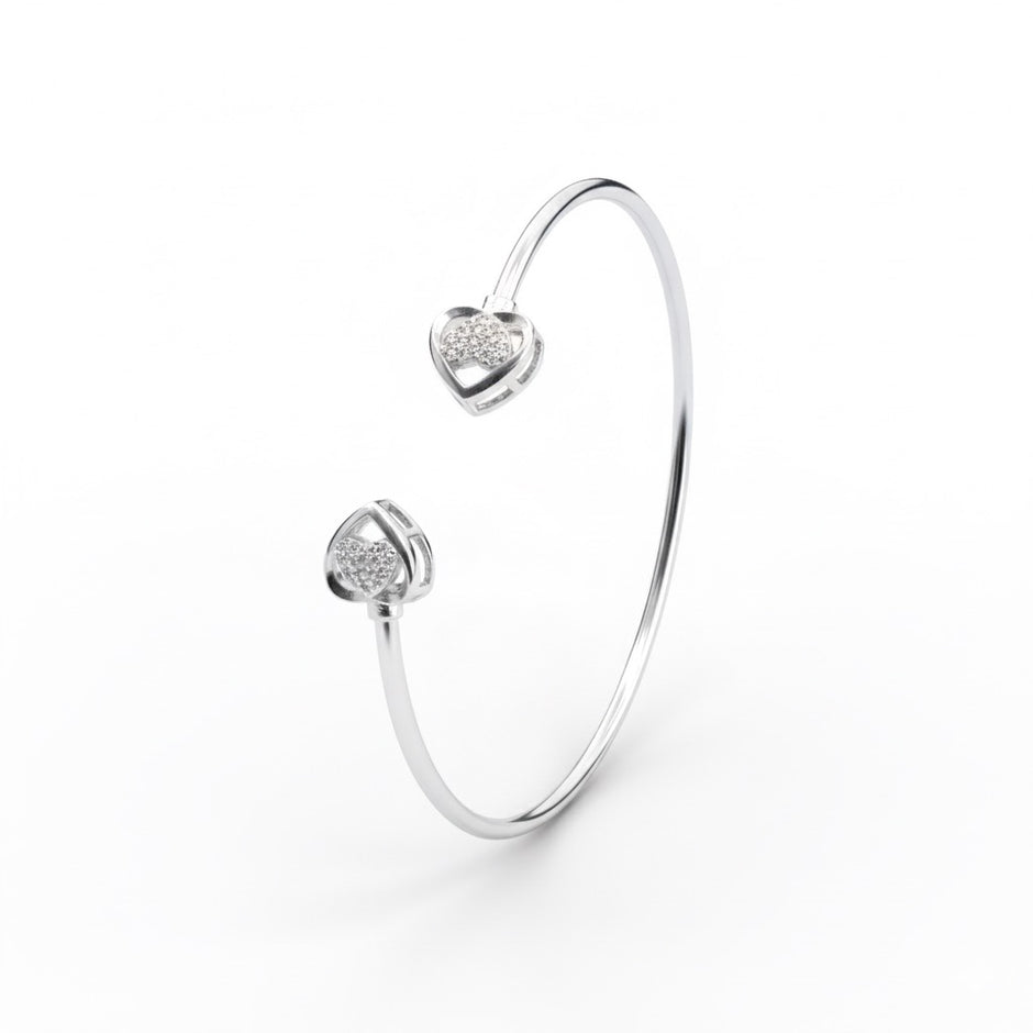 Hollow Heart Shimmering Open Bracelet