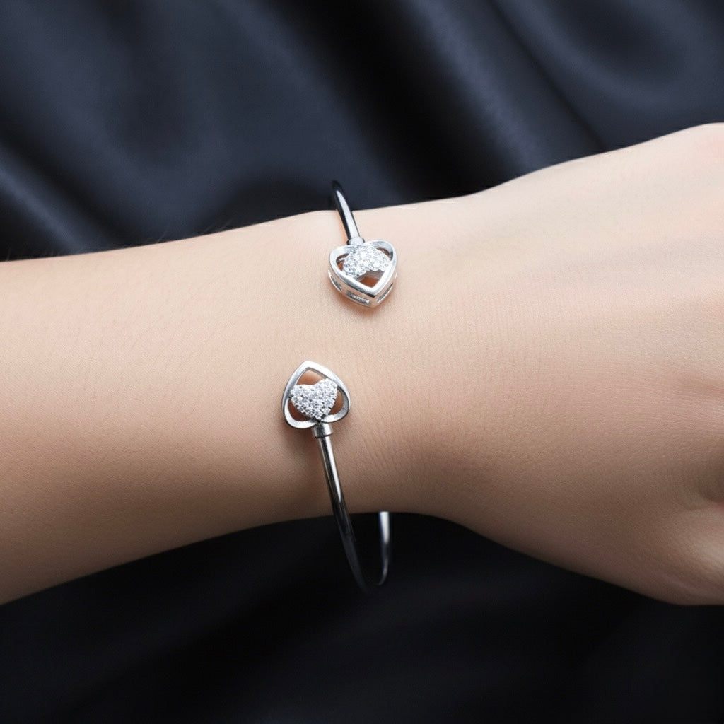 Hollow Heart Shimmering Open Bracelet