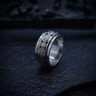 Tribal Engraved Wide Silver Band