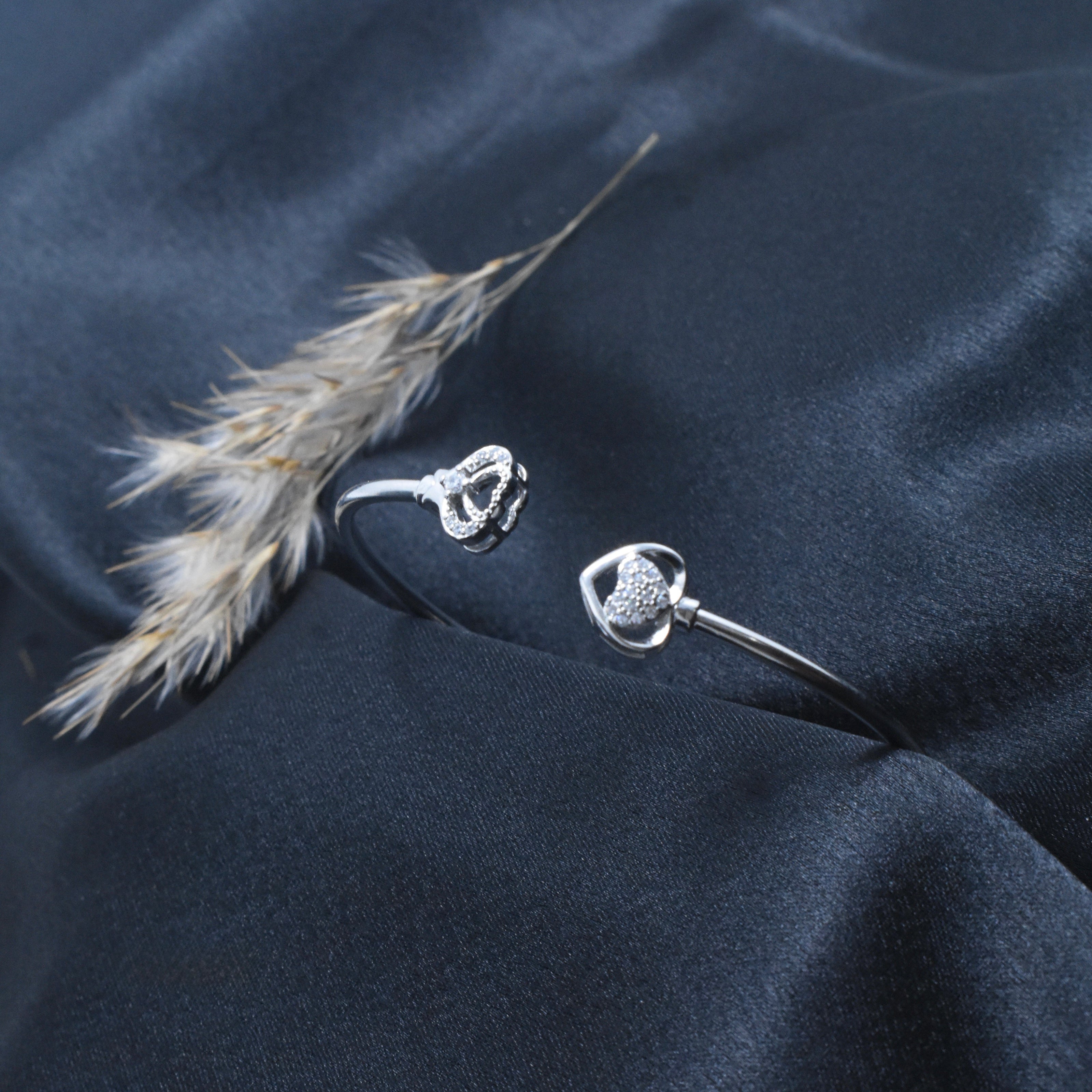 Embrace Heart Duo Silver Bracelet