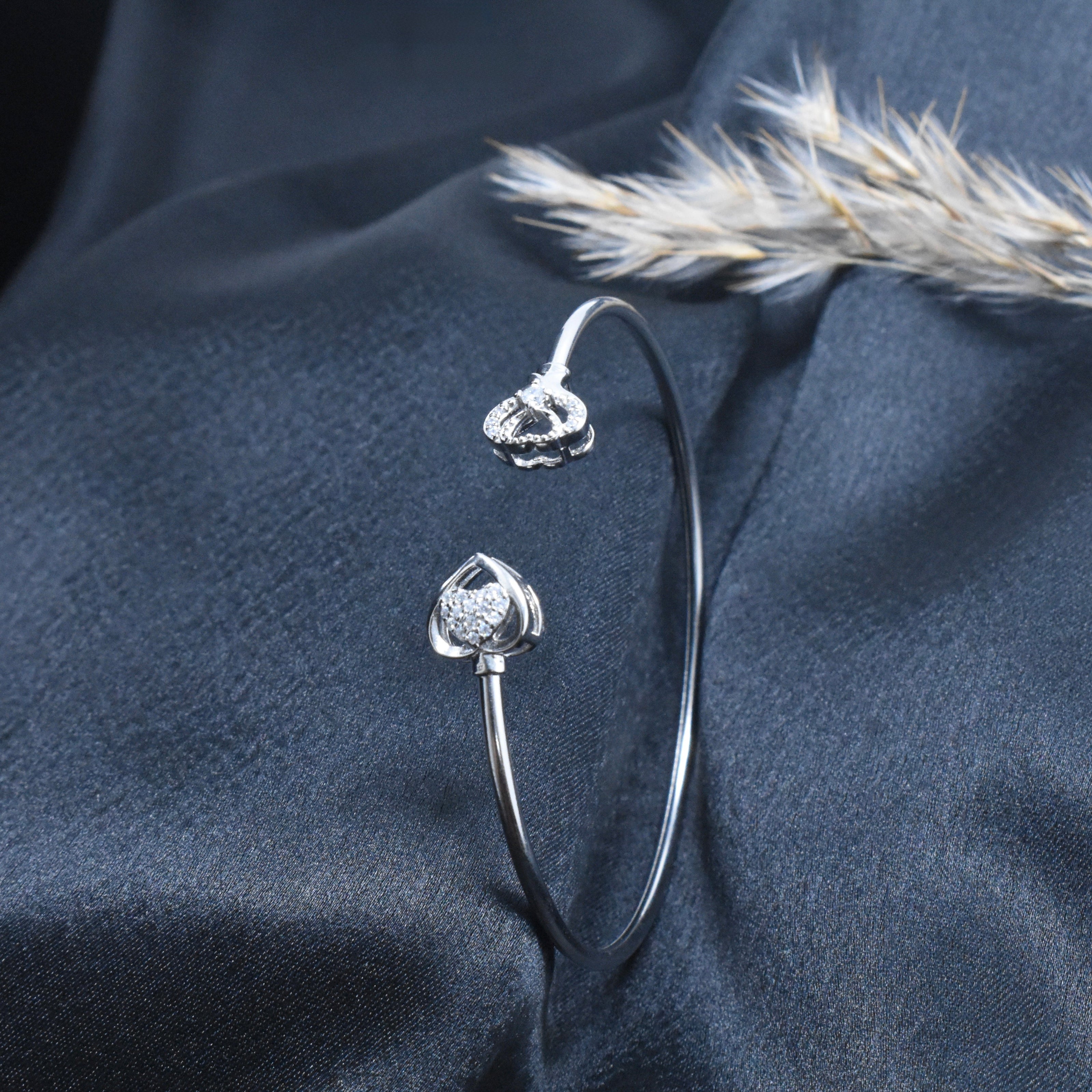 Embrace Heart Duo Silver Bracelet