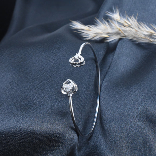 Embrace Heart Duo Silver Bracelet