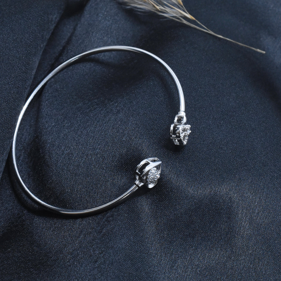 Embrace Heart Duo Silver Bracelet