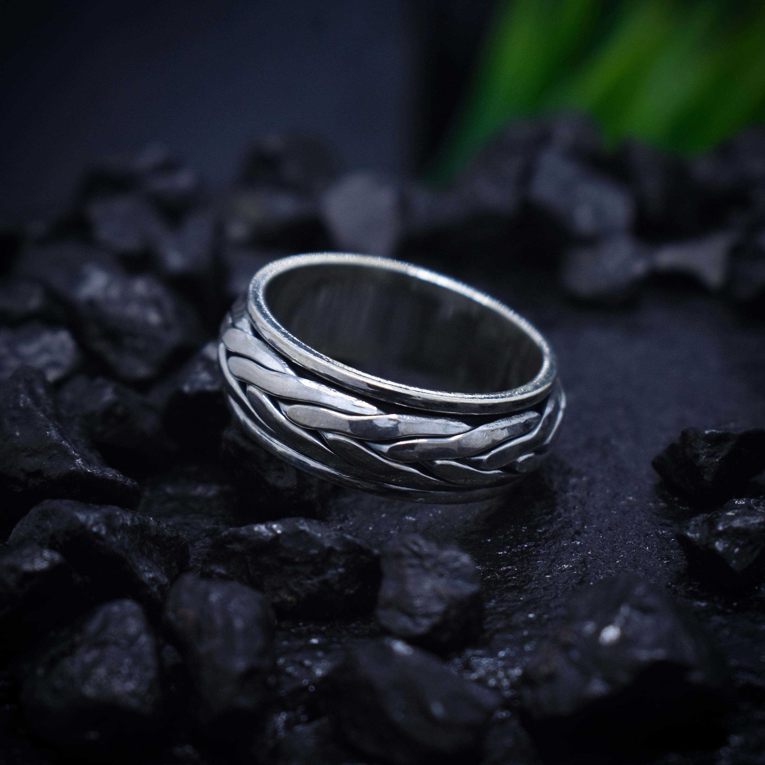 Antique Silver Braided Texture Band