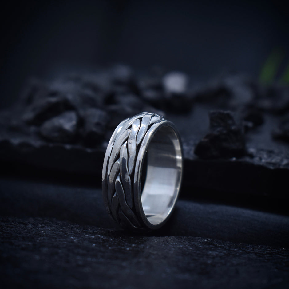 Antique Silver Braided Texture Band