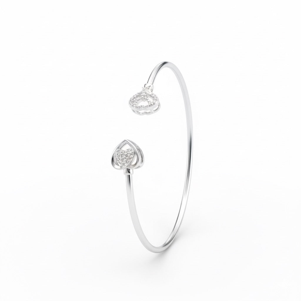 Intertwined Heart Shimmering Open Bracelet
