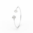Intertwined Heart Shimmering Open Bracelet