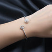 Intertwined Heart Shimmering Open Bracelet