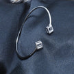 Square Prism Charm Silver Bracelet