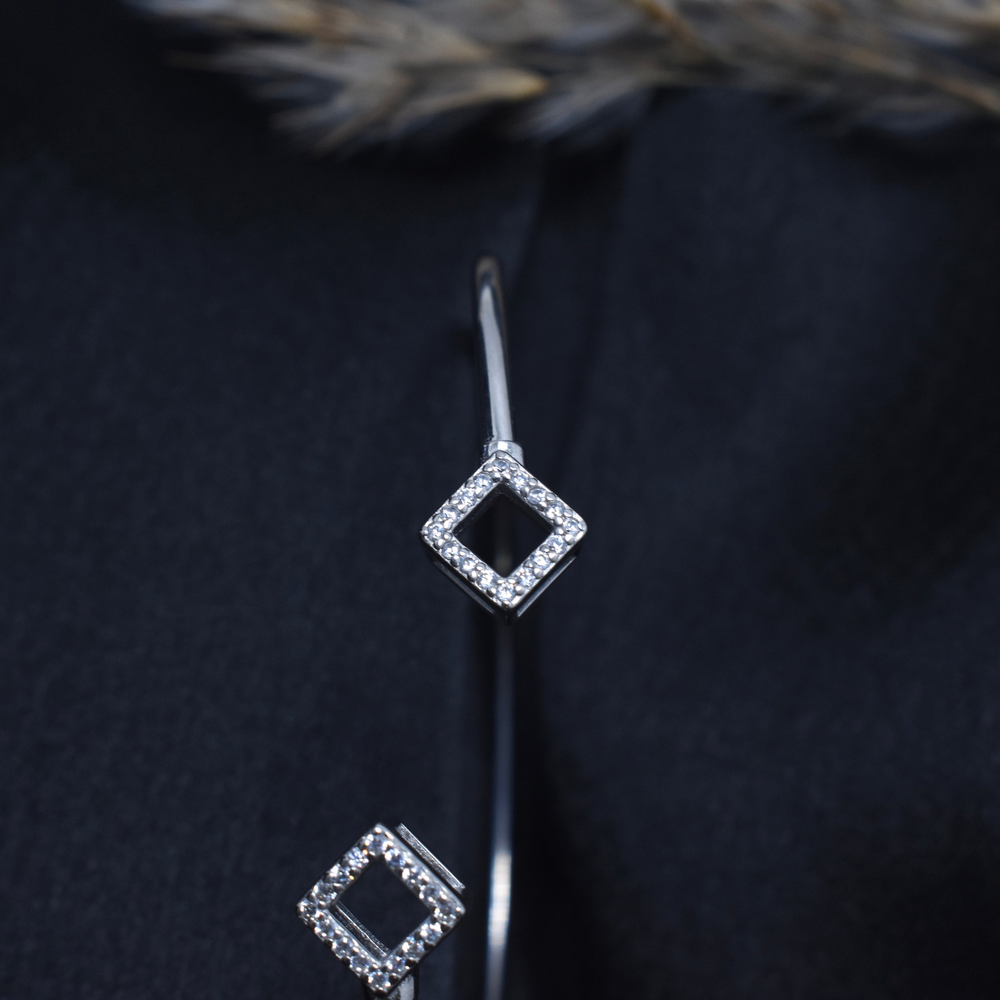 Square Prism Charm Silver Bracelet