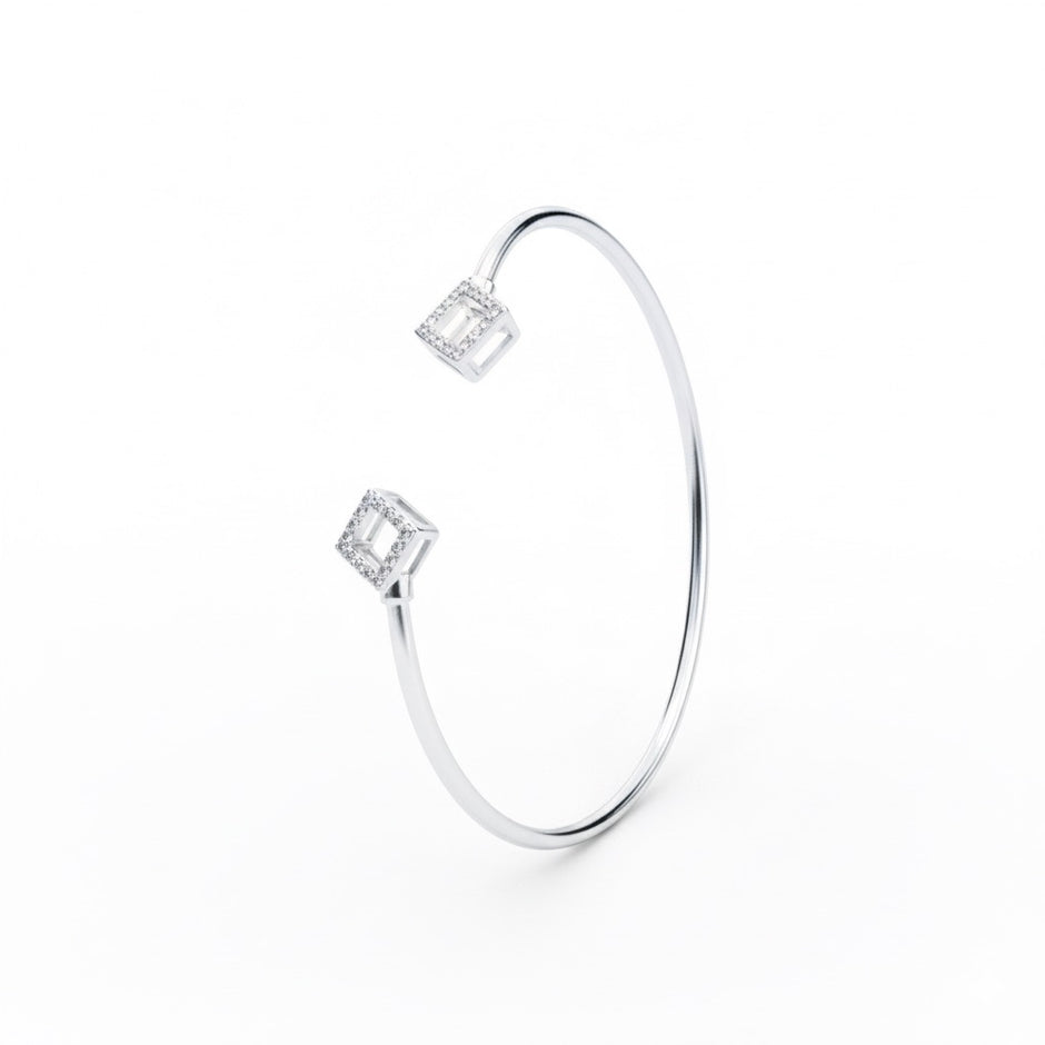 Cube Shimmering Open Bracelet