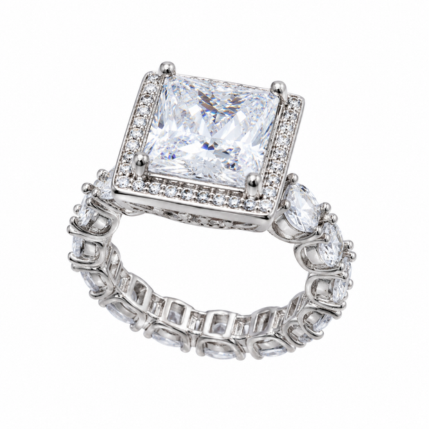 Square Eternity Silver Ring