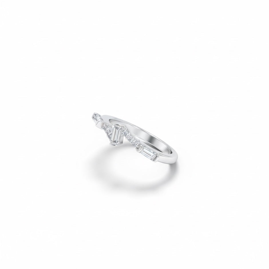 Baguette Diamond Wave Ring