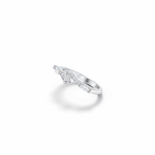 Baguette Diamond Wave Ring