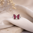 Ruby Pink Zircon Butterfly Statement Ring