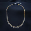 Elegant Triple-Layer 925 Silver Multi-Tone Chain Necklace