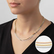 Elegant Triple-Layer 925 Silver Multi-Tone Chain Necklace