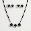 Heart Trio Black Stone Sterling Silver Mangalsutra Set