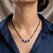 Blue Stone Heart Trio Sterling Silver Mangalsutra Set
