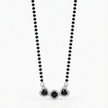 Heart Trio Black Stone Sterling Silver Mangalsutra Set