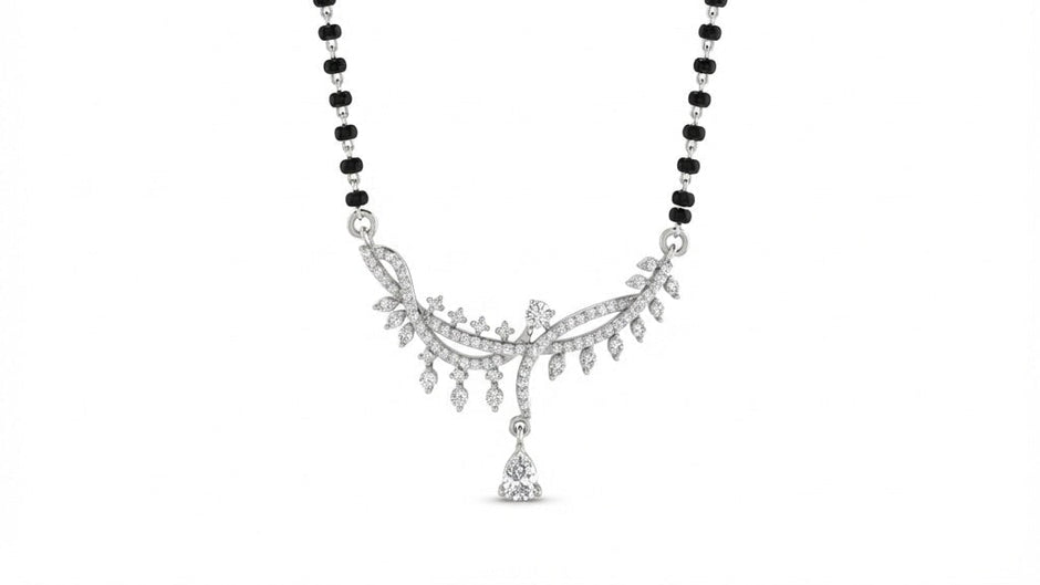 Floral Leaf Design Sterling Silver Mangalsutra