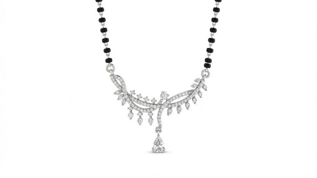 Floral Leaf Design Sterling Silver Mangalsutra