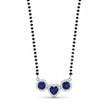 Blue Stone Heart Trio Sterling Silver Mangalsutra Set