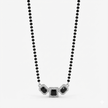 Black Stone Halo Sterling Silver Mangalsutra Set