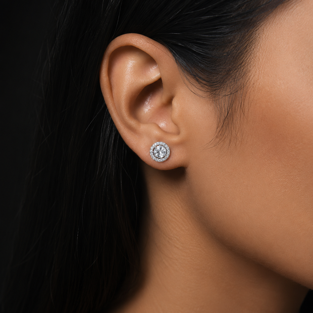 Brilliant Solitaire Classic Halo Studs