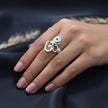 Silver Evil eye Om Ring